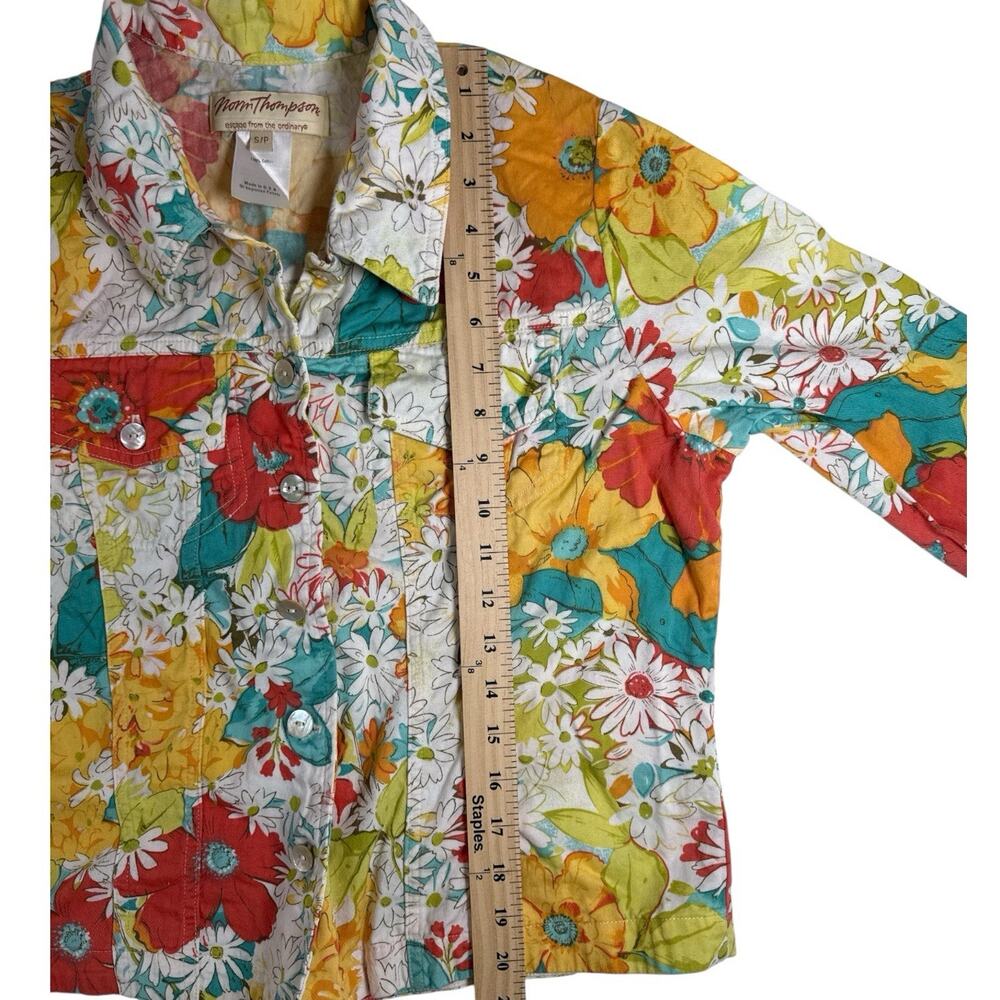 Norm Thompson Vintage Floral Button Down Shirt Women’s S 100% Cotton EUC - Picture 3 of 7